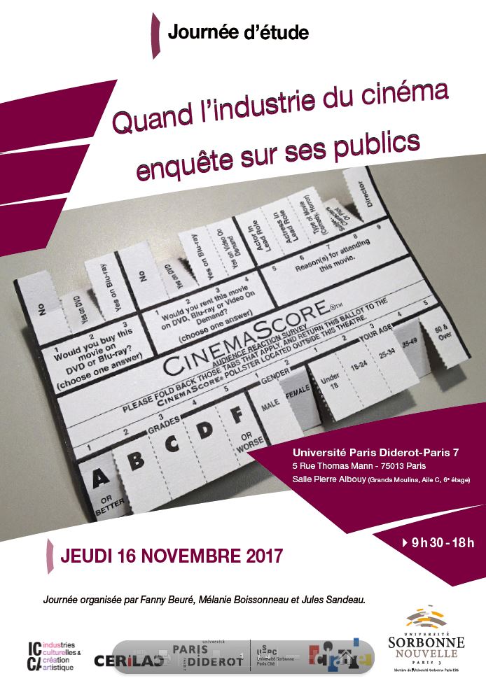 Affiche JE Qd l'industrie du cinéma enquête sur ses publics